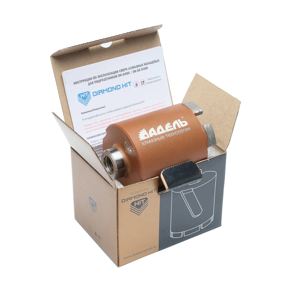 Алмазная коронка для подрозетников Diamond Hit DH-D400 ∅068 мм с микроударом