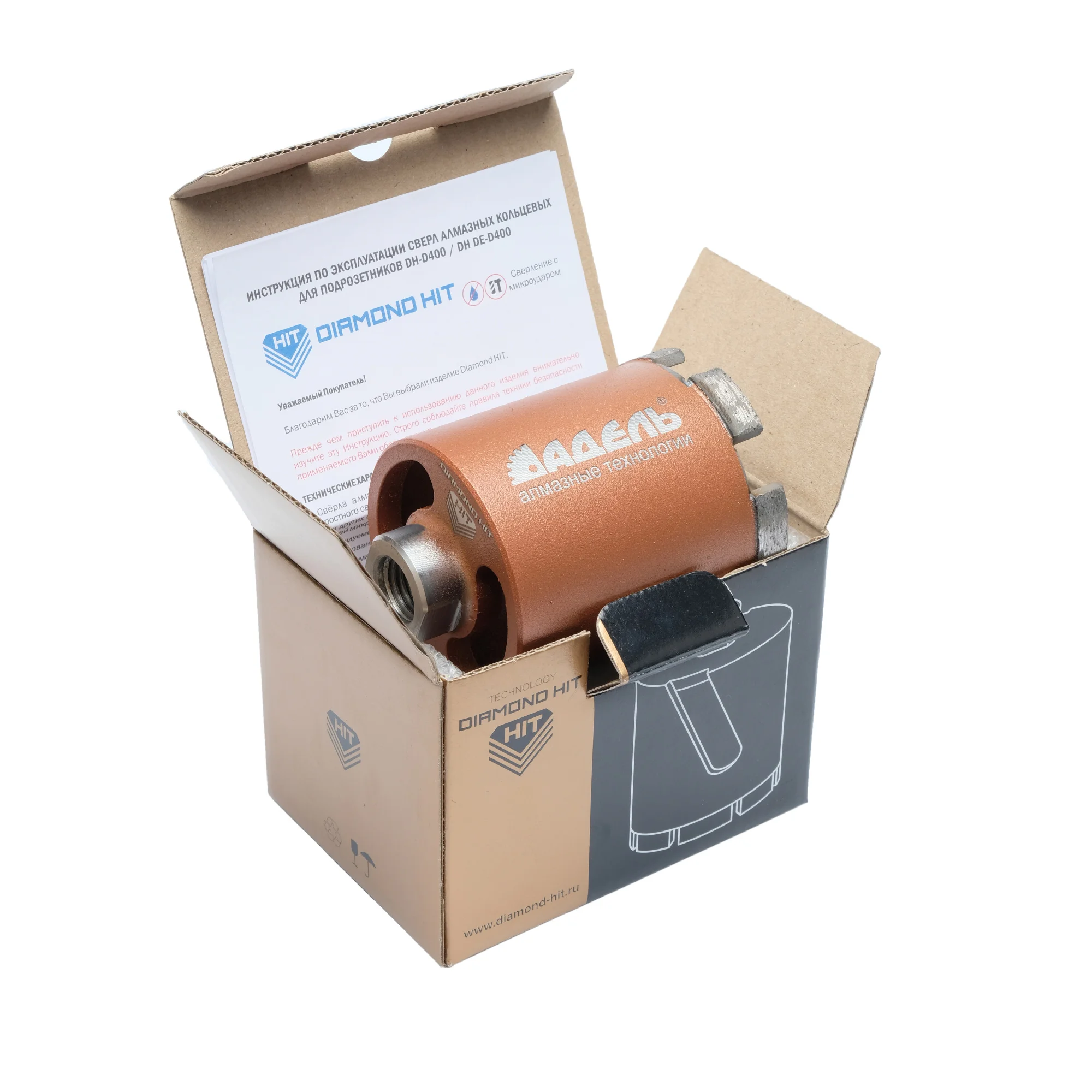 Алмазные коронки для подрозетников Diamond Hit DH-DE400 ∅072 мм с пылеудалением