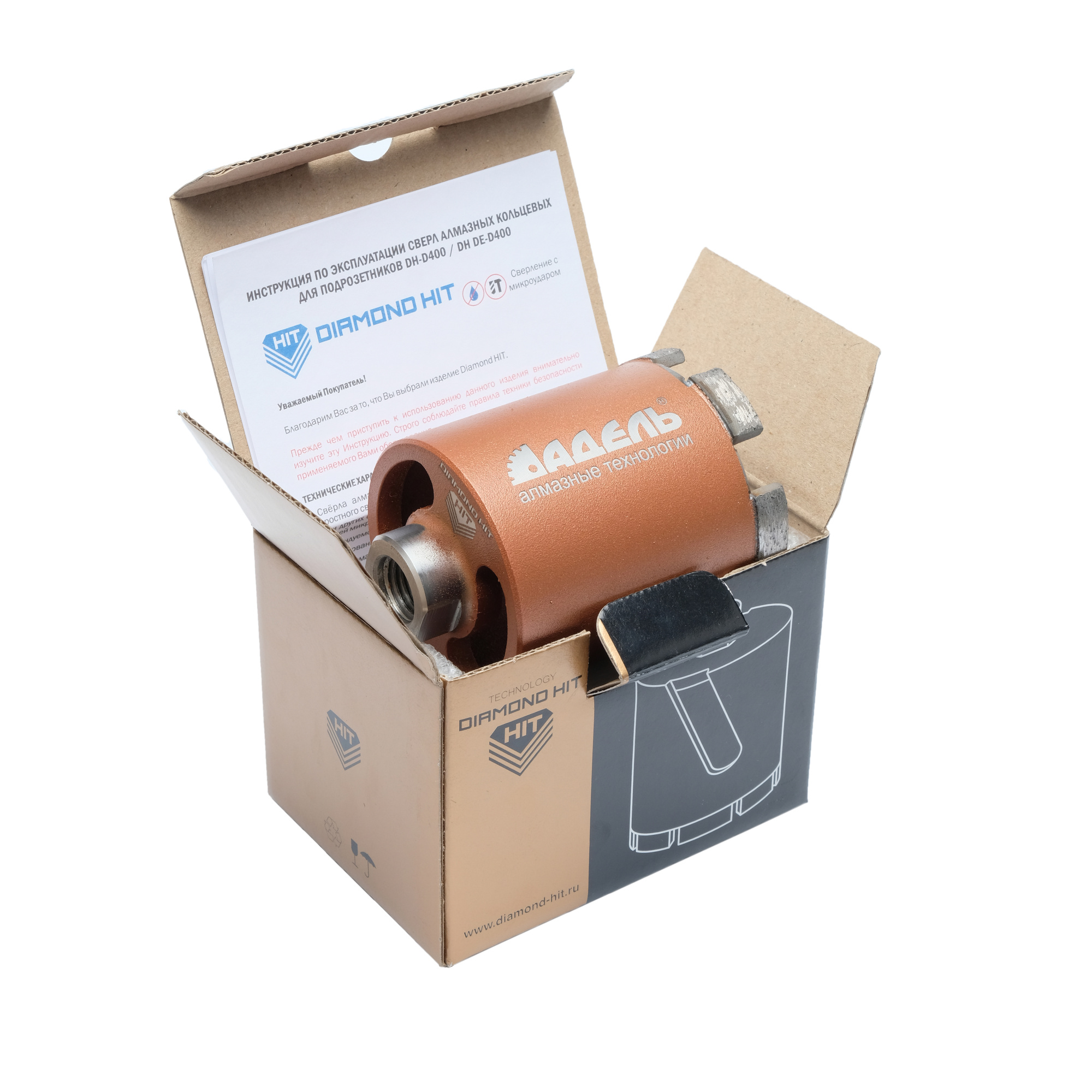 Алмазные коронки для подрозетников Diamond Hit DH-DE400 ∅072 мм с пылеудалением